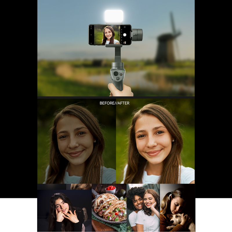 Fotorgear Vectorgear GBL01 Magnetic Mini Fill Light For DJI Osmo Mobile 6/SE/ Zhiyun SMOOTH4/5/ Feiyu Gimbal. 