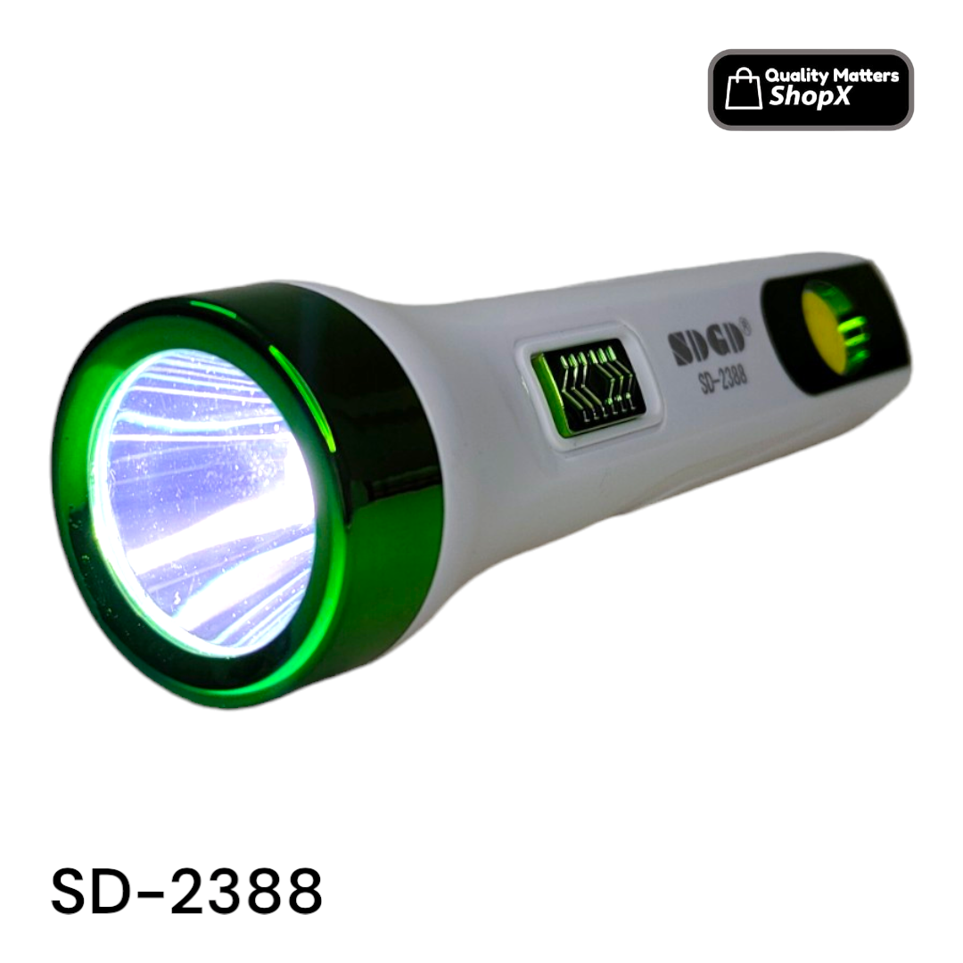 Torch Light SD-2388 Rechargeable 2 In 1 LED COB 500mAh Removable Battery. 