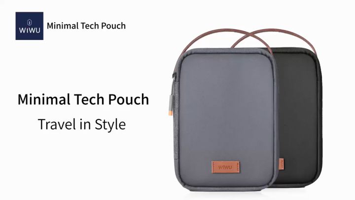 WiWU Minimalist Travel Pouch for Electronics Macbook Accessorie Organizer Bag. 