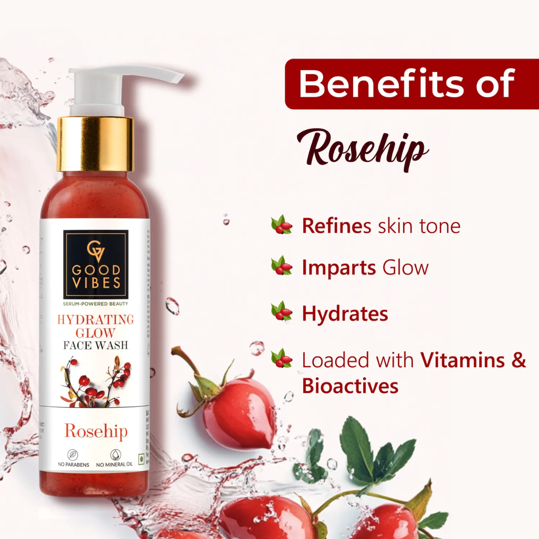 Good Vibes Rosehip Hydrating Glow Face Wash - 120ml. 