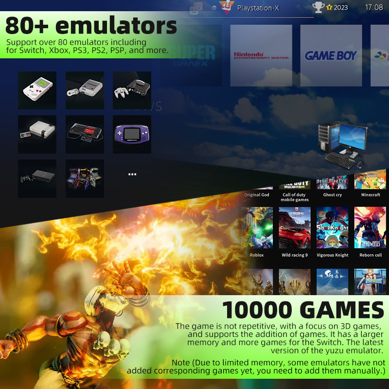 Batocera 38 TF Game Card For Steam Deck/Windows PC/MAC/WIN600 Handheld Game Console For PS3/PS2/WII/PS1/PSP/DC With Free Gamepad. 