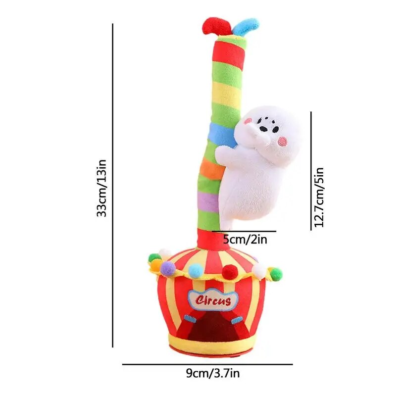 Dancing Panda Climbing Tree Toy Speaker Talking Voice Repeat Plush Singing Dancer Cactus Toy Talk Plushie Stuffed Kawaii Toys. 
