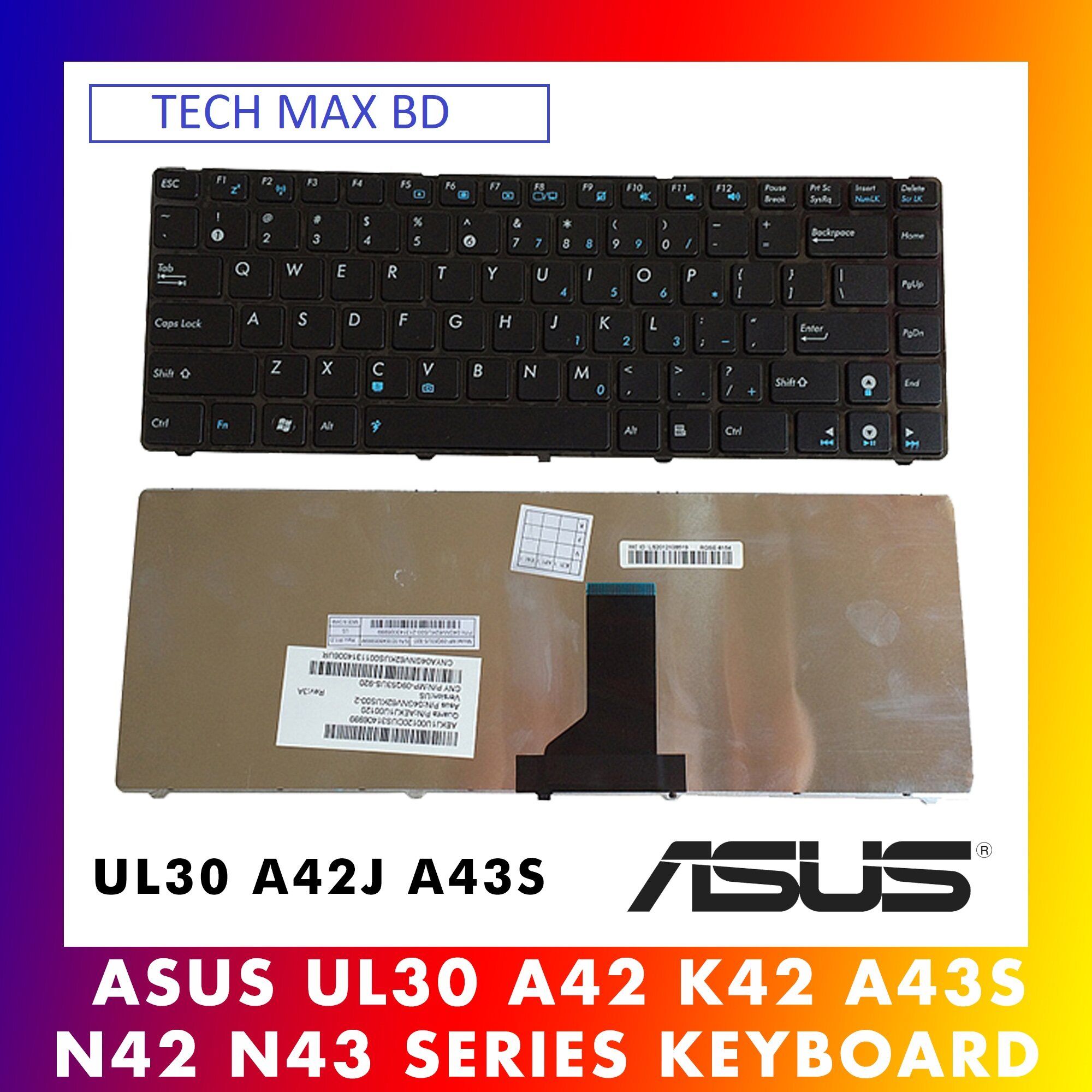 Asus Laptop Keyboard For Asus X42 X43 X44 A42 A43 A43S K42 K42D K43 N43 N82 U31 UL30 UL80 Laptop Keyboard - Keyboard - Keyboard - Keyboard. 