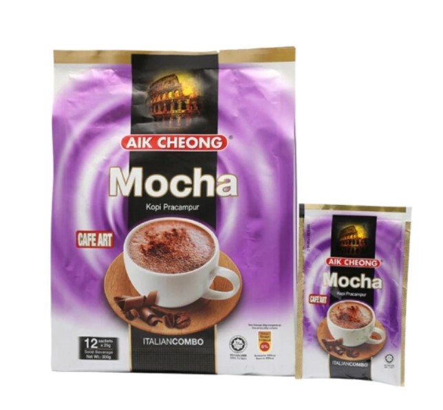Aik Cheong Mocha Instant Coffee 300g (25g x 12 sachets). 