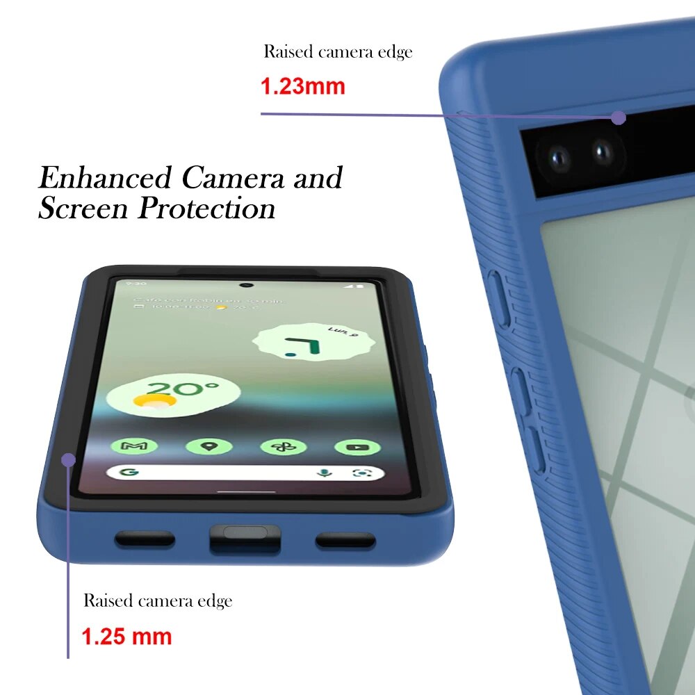 For Google Pixel 7A 7 Pro 8 Pro 6 Pro 6A Phone Case 360 Full body Protection Clear Anti-fall Cover With Front Frame For Pixel 6. 