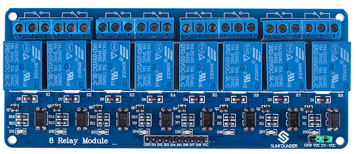 Arduino 8 Channel Relay Module 8-Channel Relay Control Board 5V 10A Relay Module Blue. 