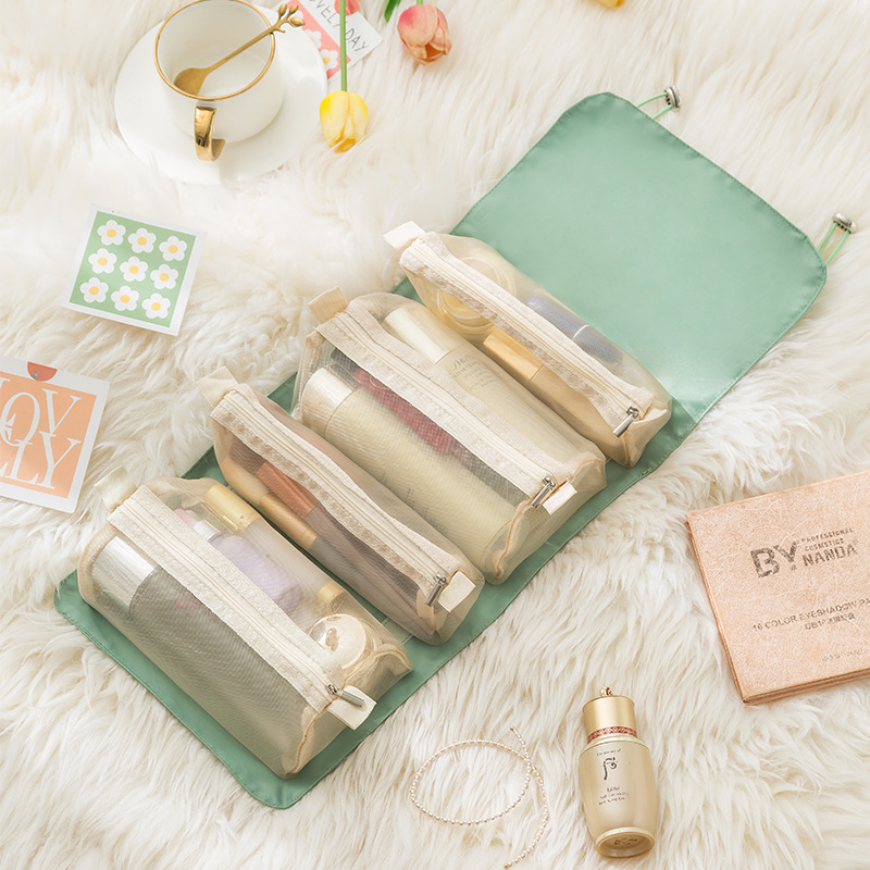 Four-in-One Cosmetic Bag Lazy ins Wind Portable Travel Toiletry Bag Detachable Cosmetics Storage Bag Wholesale