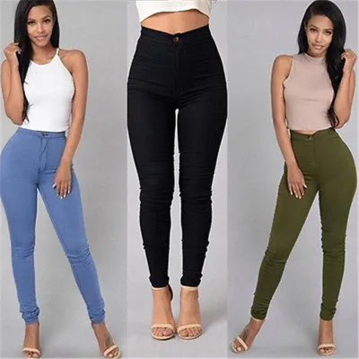Oversized jeans xl-5xl women's high-waisted skinny jeans casual  high-stretch pencil pants xxxl 3