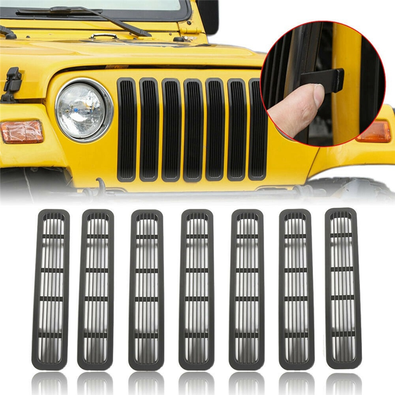 7Pcs Front Mesh Grille Inserts Honeycomb Front Grille for Jeep Wrangler TJ  & Unlimited 1997-2006: Buy Online at Best Prices in Bangladesh |  