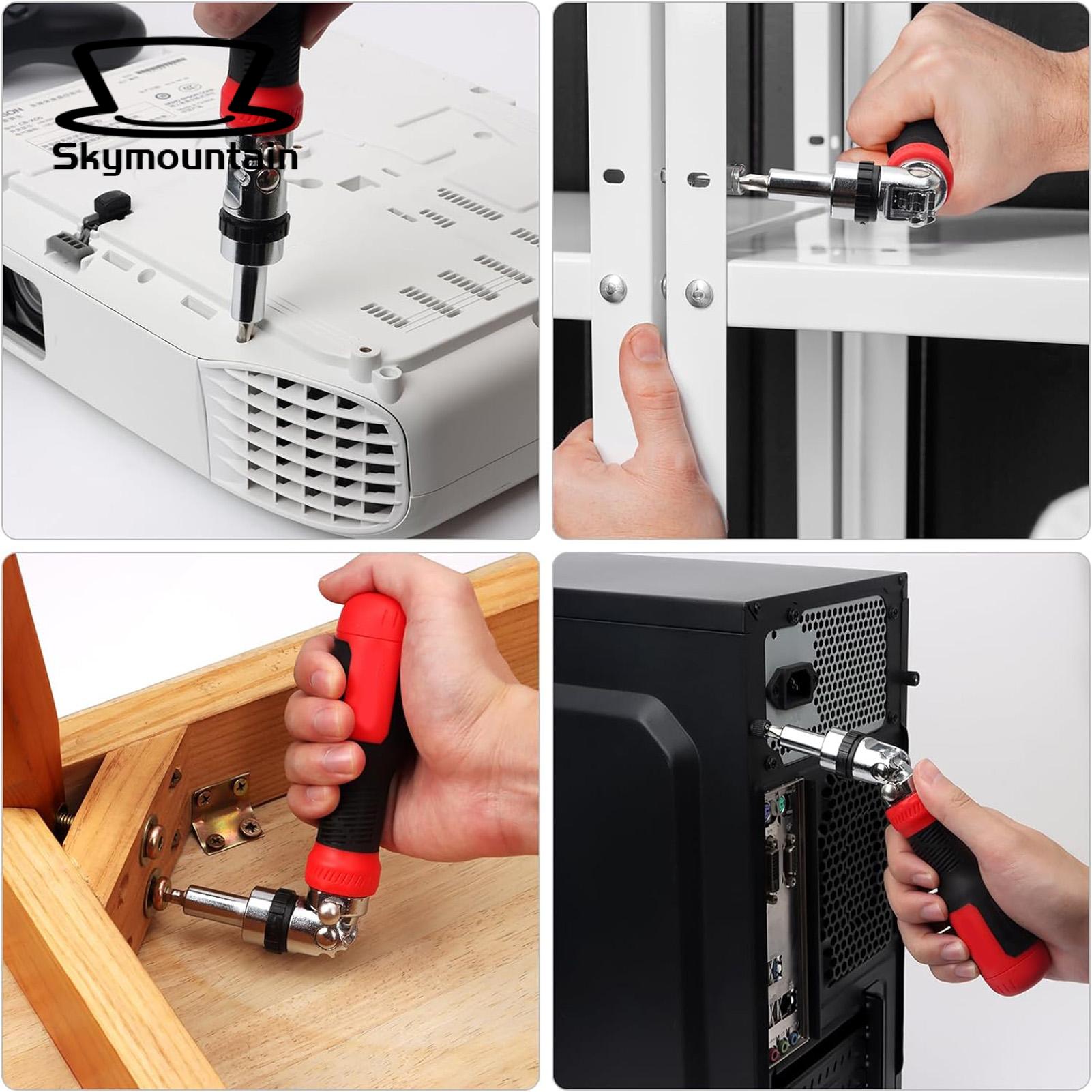 Flat Head Screwdriver Set Versatile 13-in-1 Ratchet Screwdriver Non-slip Handle Adjustable Angle Ideal for Southeast Asian Buyers Universal Screwdriver. 