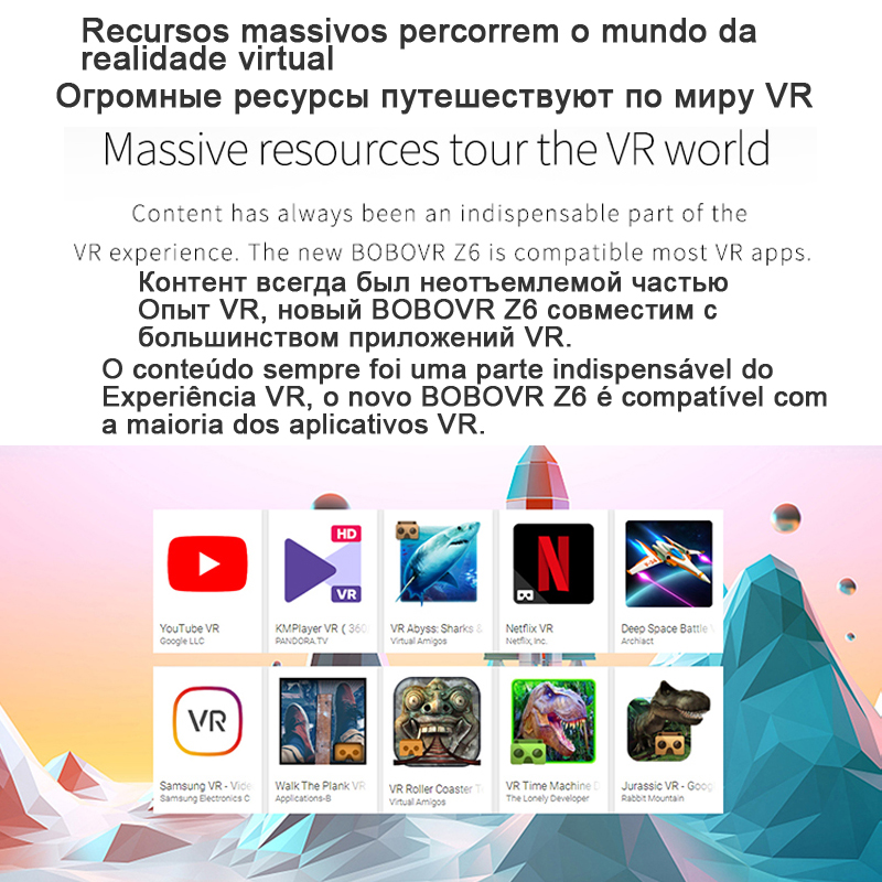 Bobo Bobovr Z6 Casque Helmet 3D VR Glasses Virtual Reality Bluetooth Headset For Smartphone Smart Phone Goggles Viar Binoculars. 