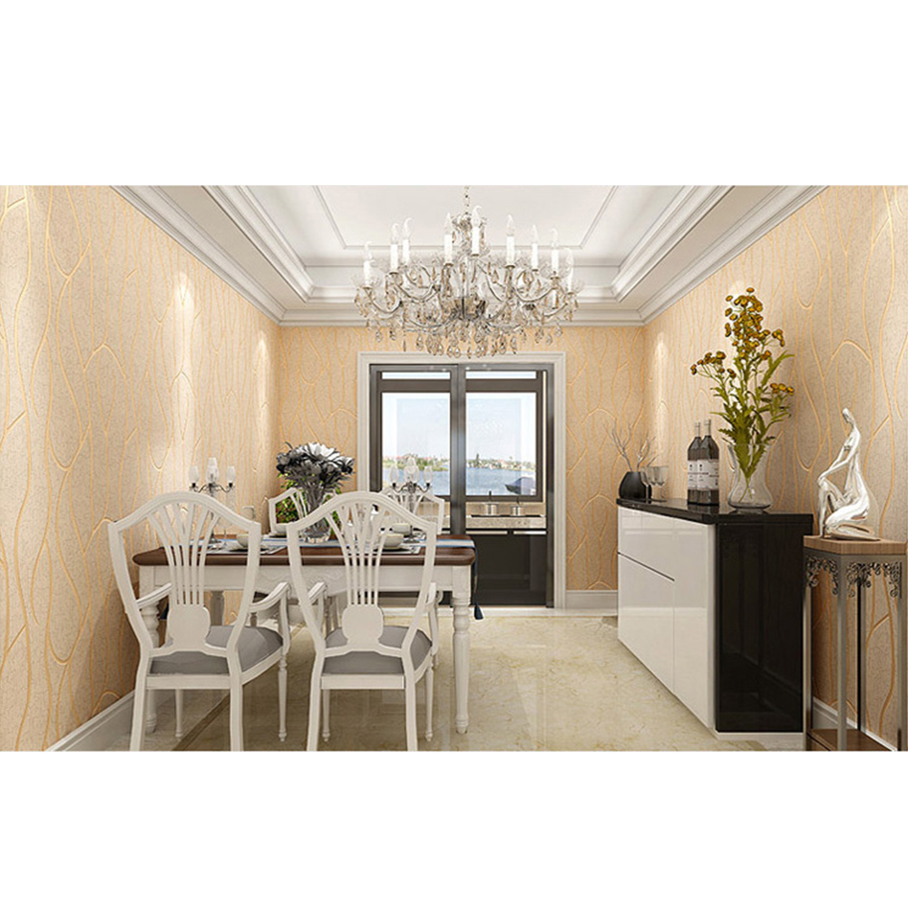 GC 10m 3 Layers Non-woven Wallpaper Simple Modern Thickened Waterproof Noise-proof Living Room Bedroom Tv Background Wall Stickers color:off white. 