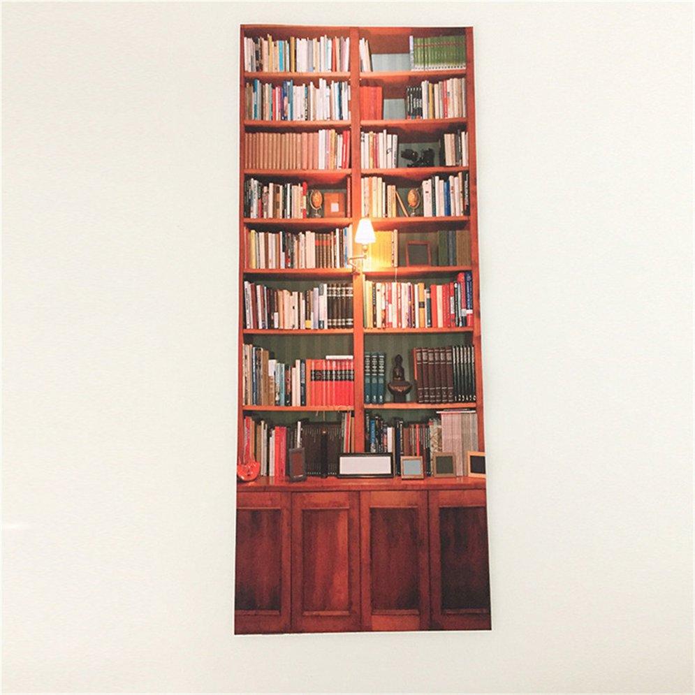 Lala Retro Book Cabinet Door Stickers Bookshelf Door Stickers