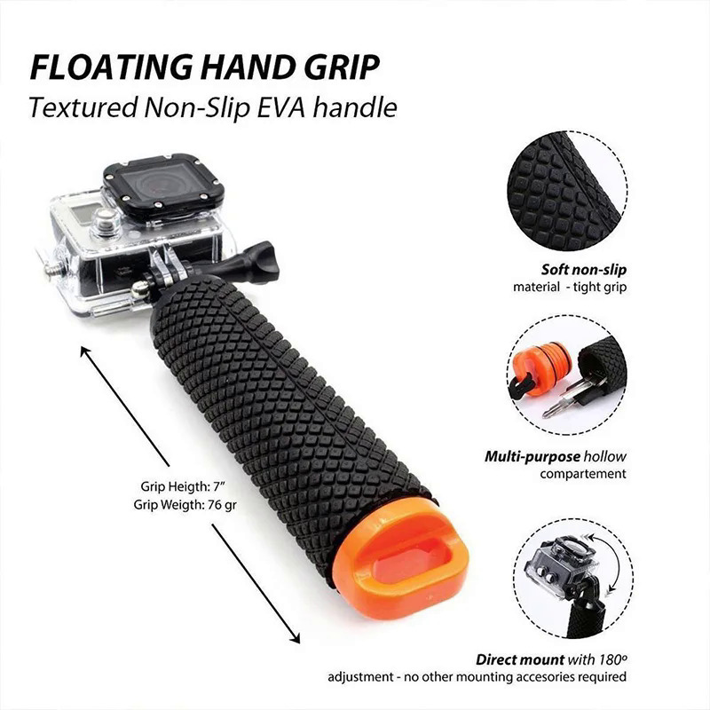 HONGDAK Floating Hand Grip for GoPro,Underwater GoPro Hand Stick Monopod Pole for Go Pro Hero 11/10/9/8/7/6/5 Camera Accessories. 