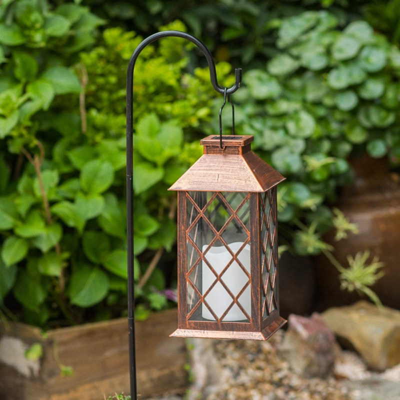Solar Lantern,Hanging Lantern LED Flickering Flameless Candle Lights. 