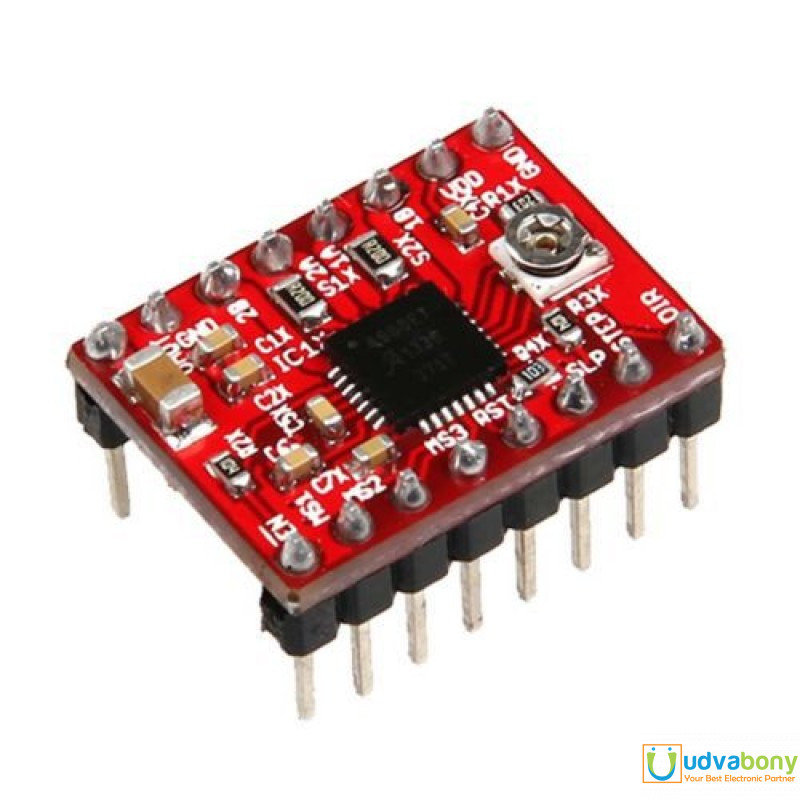 RED A4988 A-4988 4988 Stepper Motor Driver Module With Heat Sink Stepper Motor Driver For 3D Printer Control Board Electronics Circuitry & Parts. 