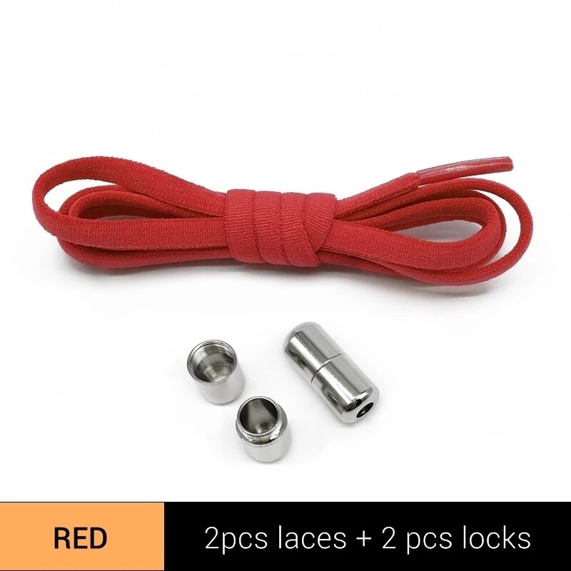 TILUSERO New Elastic Shoelaces Metal Capsule Button No Tie Shoe Laces. 