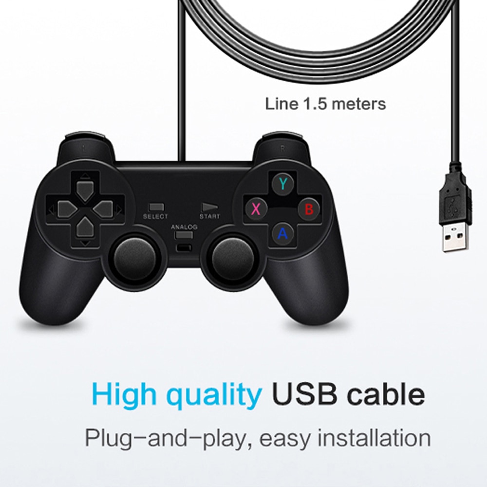 USB Wired Controller Game Joystic Gamepad Vibration Joystick For playstation  For WinXP/Win7/Win8/Win10 For PC Computer Laptop. 