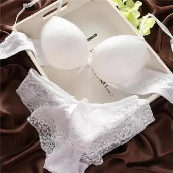 white bra panty set