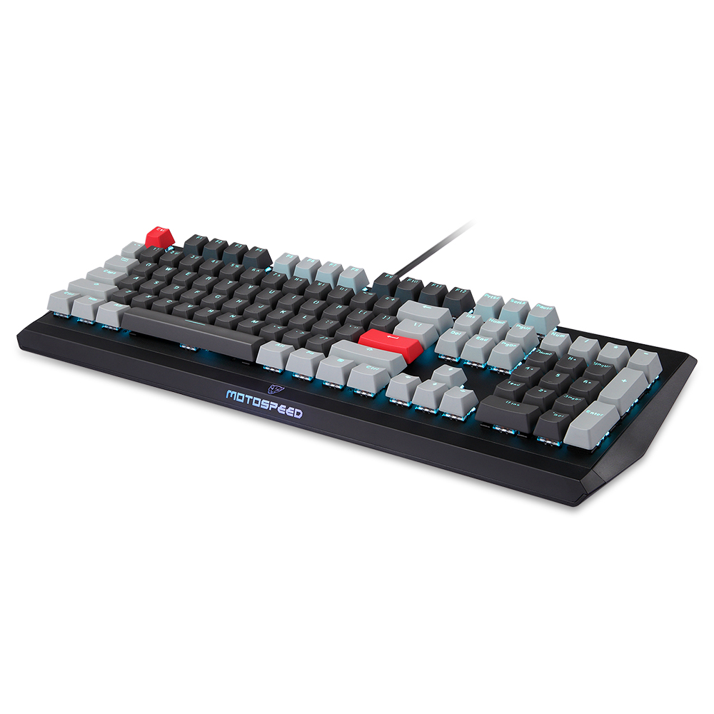 Motospeed CK74 104 Keys Wired Gaming Keyboard Monochrome Optical Axis Mechanical Keyboard Support N-key Rollover. 