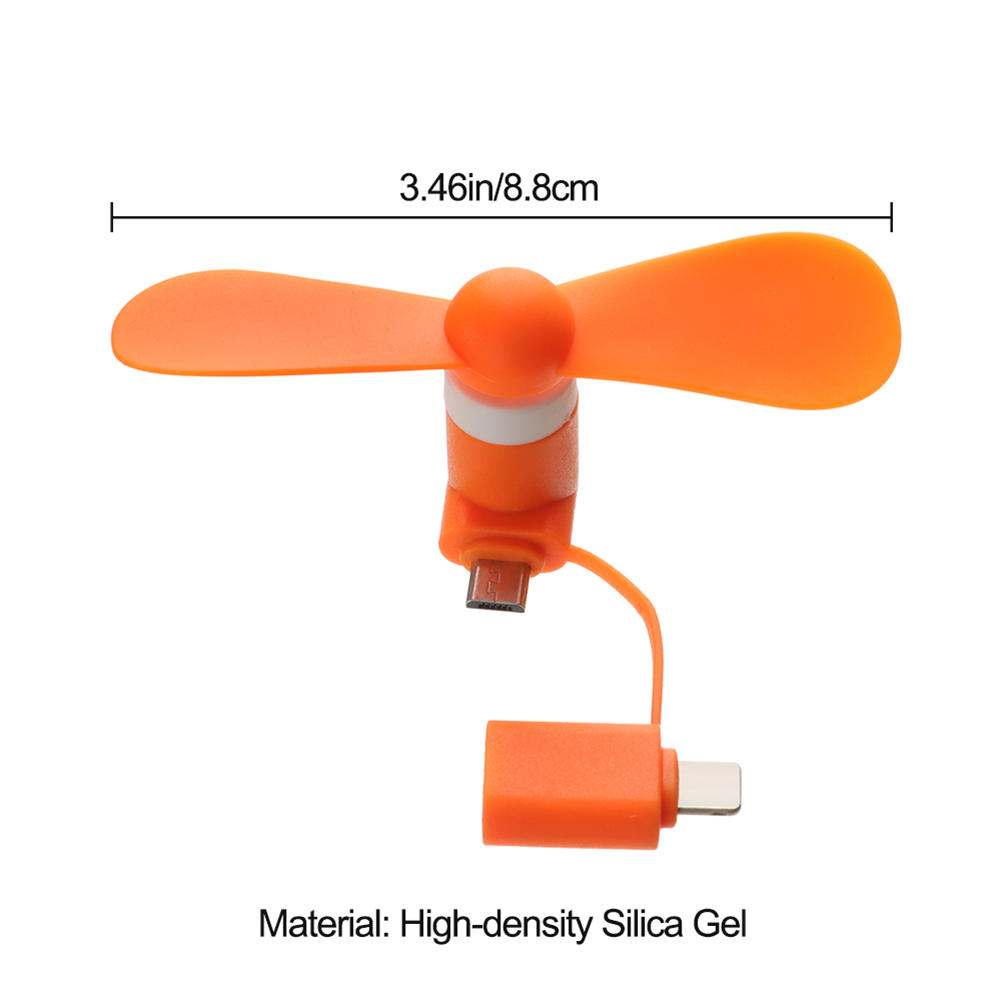 Portable Phone Fan 2 in 1 Type-C Small Mini Fan for Mobile Phone