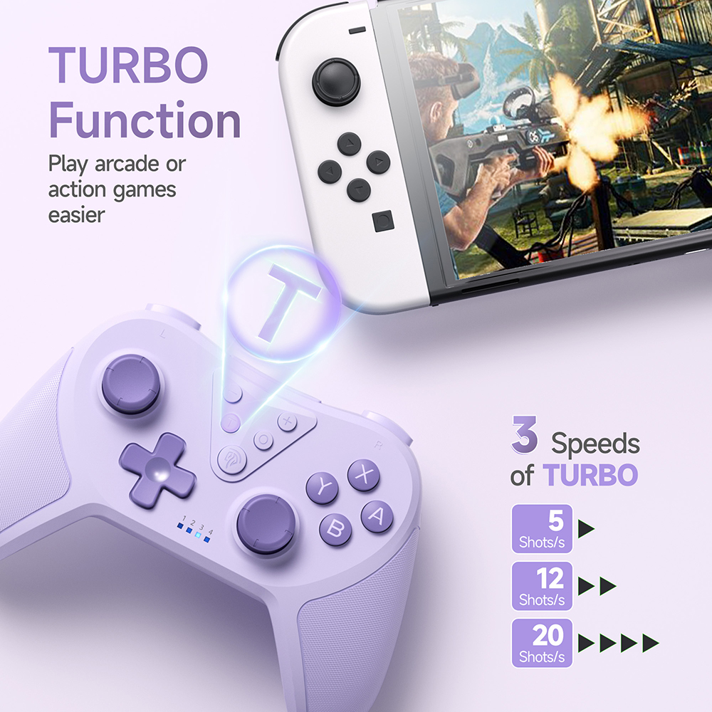 EasySMX T37 Wireless Gamepad, Bluetooth Gaming Controller for Nintendo Switch, PC, Steam Deck, 6 Axis Gyro Motion Control. 