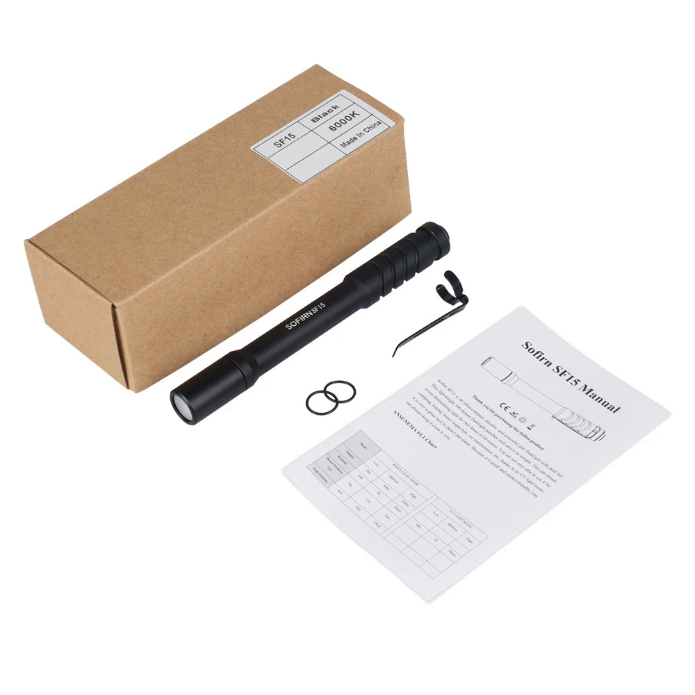 Sofirn sf15 300lm UV LED flashlight rechargeable AAA powerful pen flashlights durable led waterproof IP68 lightweight portable. 