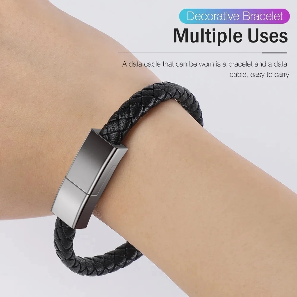 Bracelet USB Cable Portable Fast Charging USB Micro Type C Charger Cord For iPhone 13 12 11 15 Pro Max X Samsung Xiaomi Huawei. 