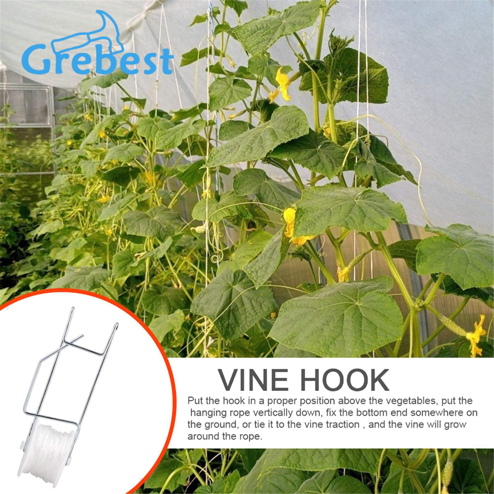 Grebest Crop Trellis Roller Hook Gardening Tool Sturdy Practical Tomato Rollerhook. 