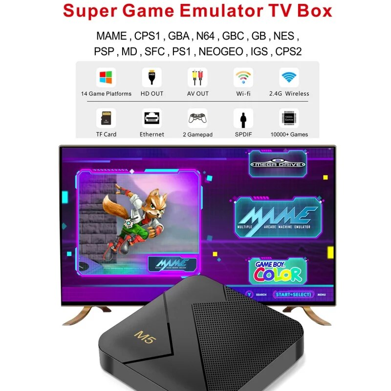Tv Box Android Tv N64 Emulator Game Players Box G5 Host S905L WiFi
