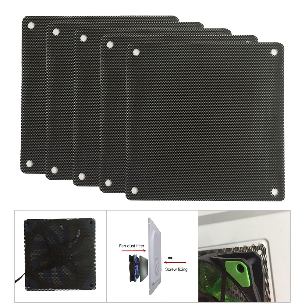 (NEW)5PCs dustproof PC desktop computer case cooler fan dust filter mesh case cover