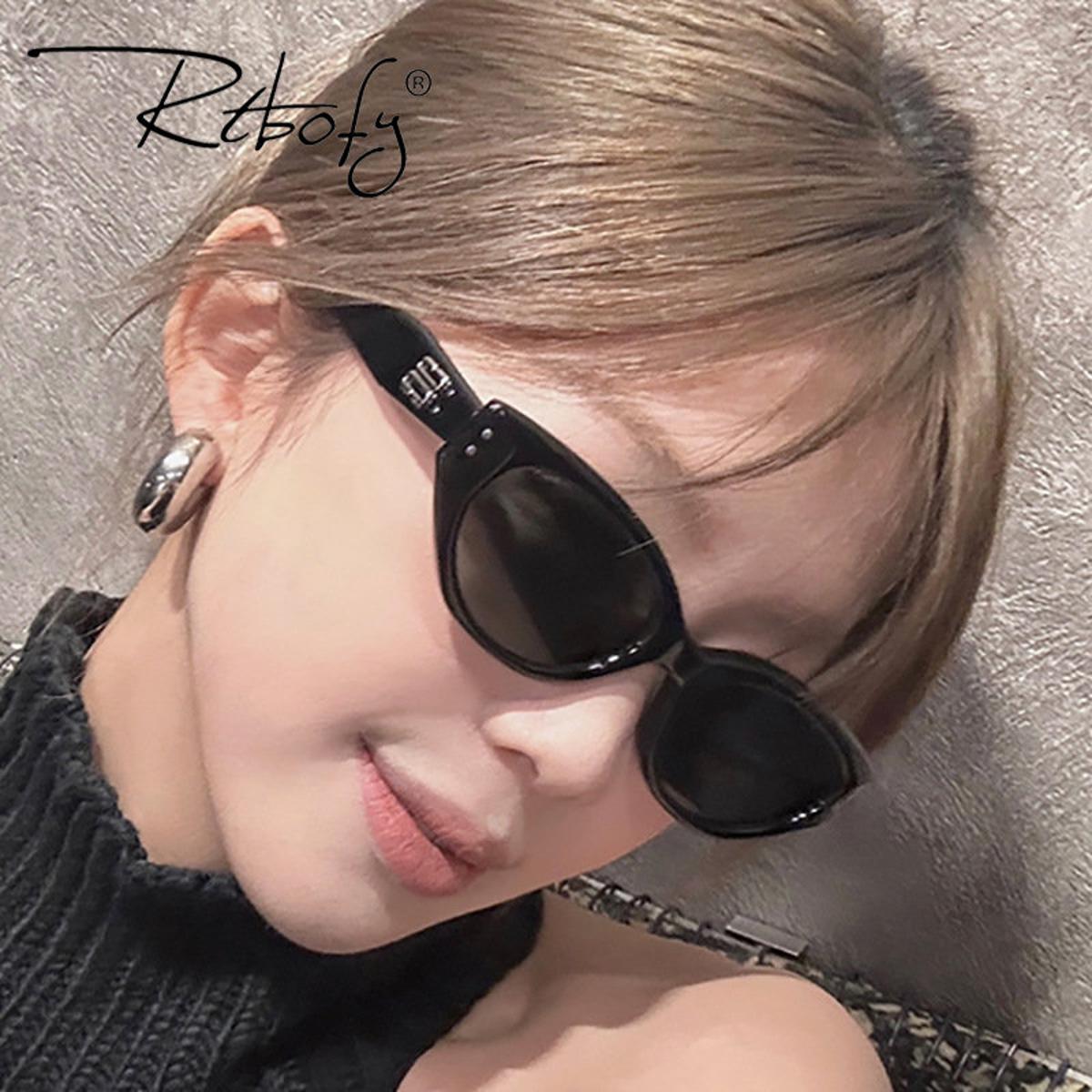(New)Vintage Brown Round Frame unglae Women' Cat Eye a Glae Retro Peronality Hade