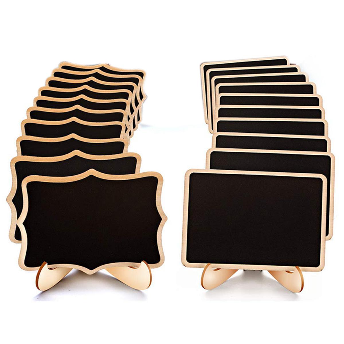 Mini Chalkboard Signs, 20 Pack Framed Small Chalkboard Labels with Easel Stand, Wooden Blackboard for Table Numbers, Food Signs, Wedding Signs, Message Board,Event Decorations
