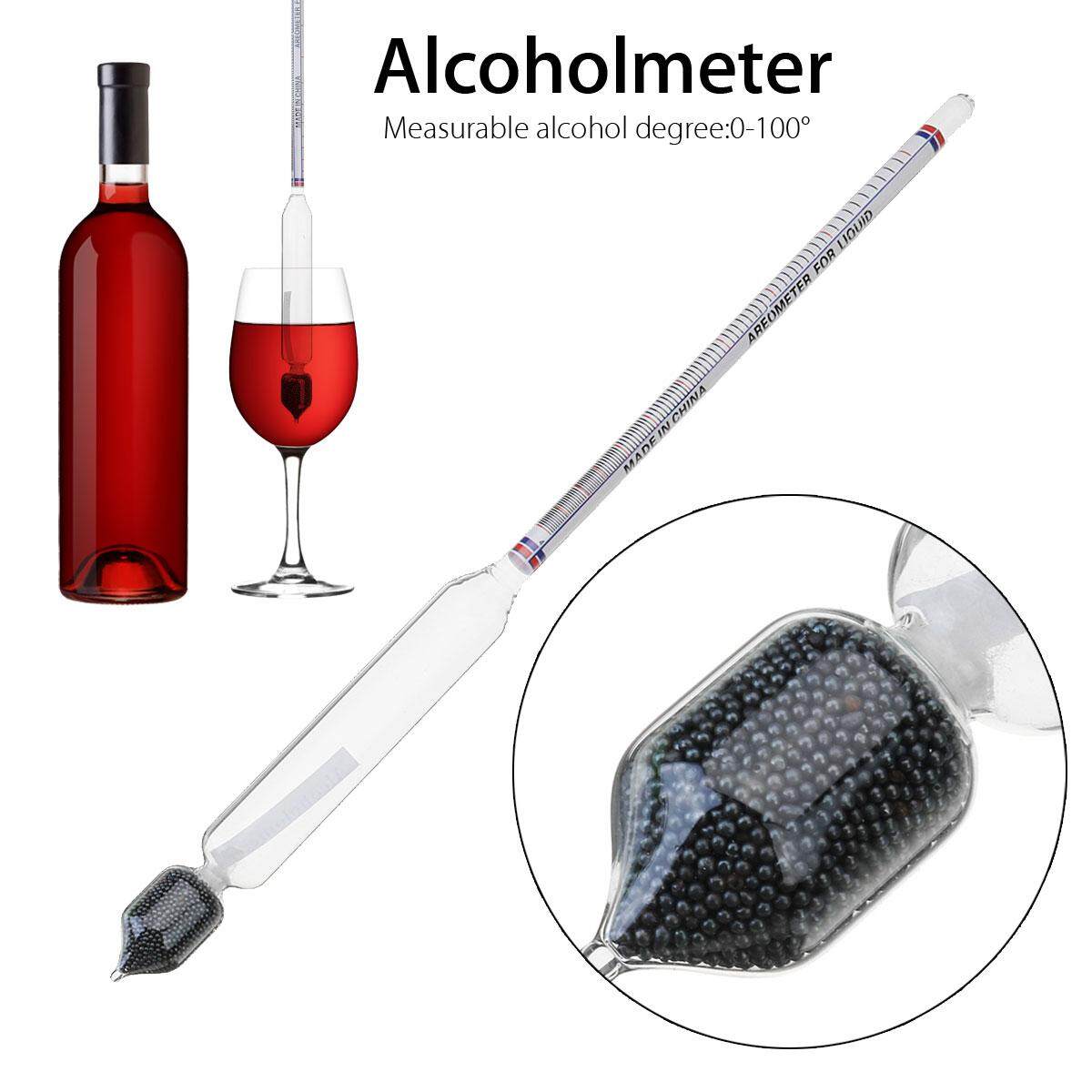 0-100° Hydrometer Home Alcohol Meter For Whiskey Vodka Wine Spirits Density Tester -