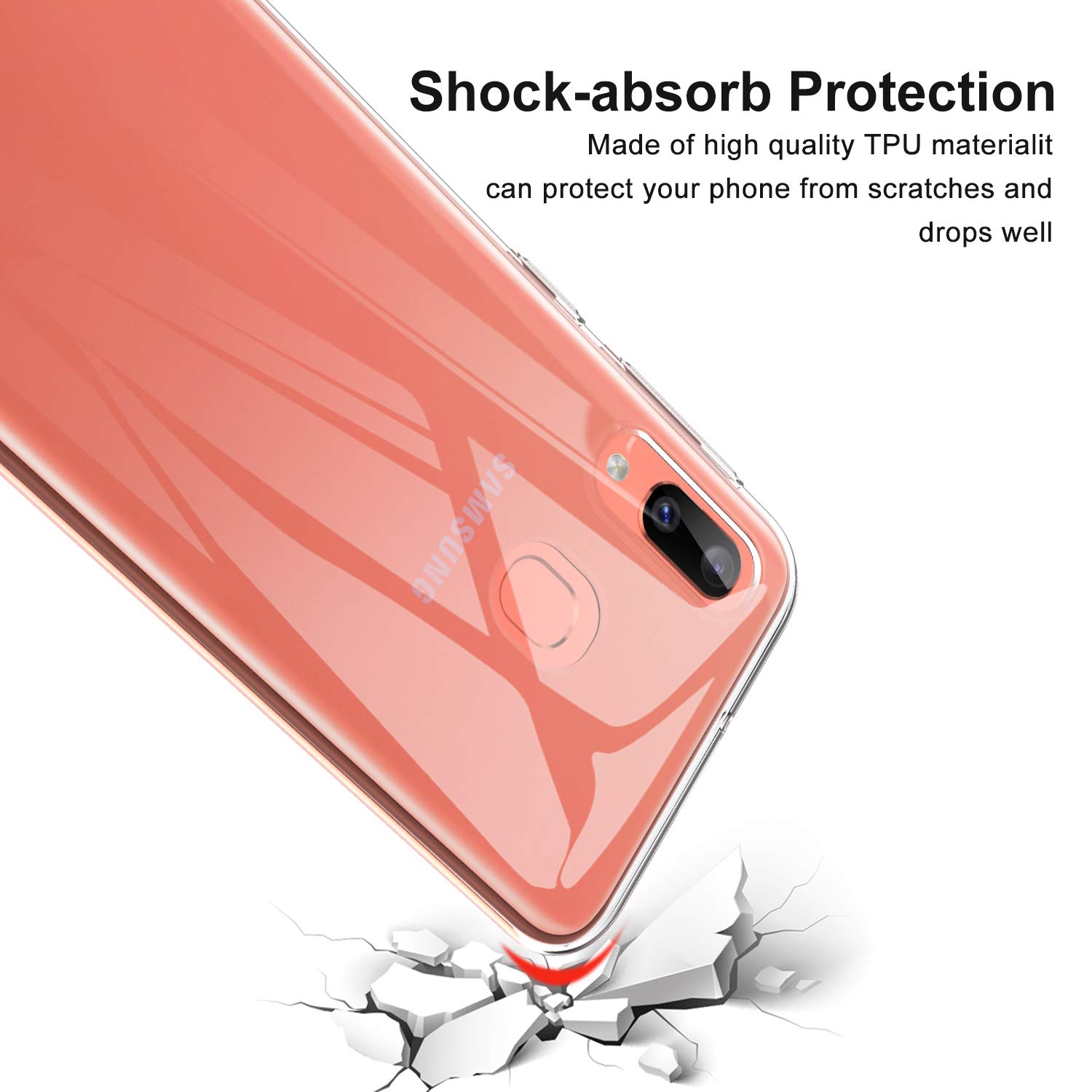 Transparent Mobile Phone Cases for Samsung Galaxy A20E Back Cover Soft TPU Clear Silicone 360 Protective SamsungA20E GalaxyA20E. 