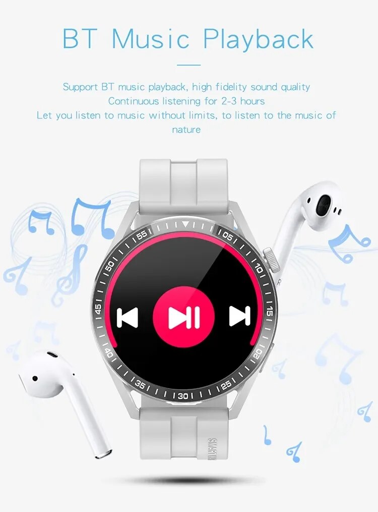 WH8 Smart Watch For Men 1.32 Round Screen Bluetooth Talk Heart Rate Monitor Music Playback Watch. 