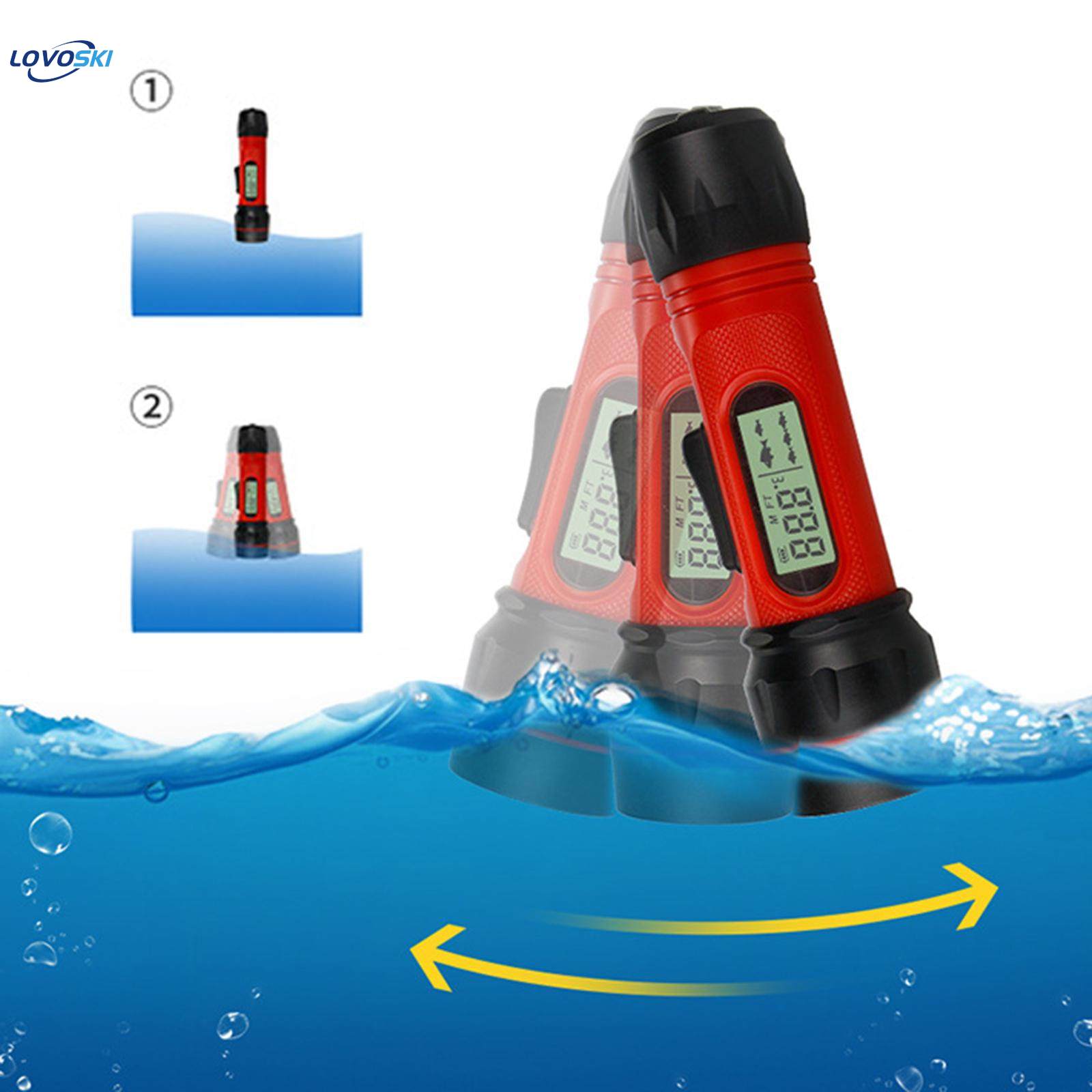 Handheld Ice Fishing Sonar Fishfinder Depth with Temperature. 