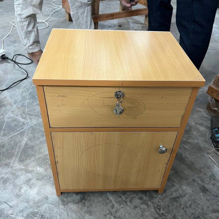 Bed Side Table with Cabinet/Drawer L 16 + W 16 + H 24 Inch - Furniture & Decor- Delights