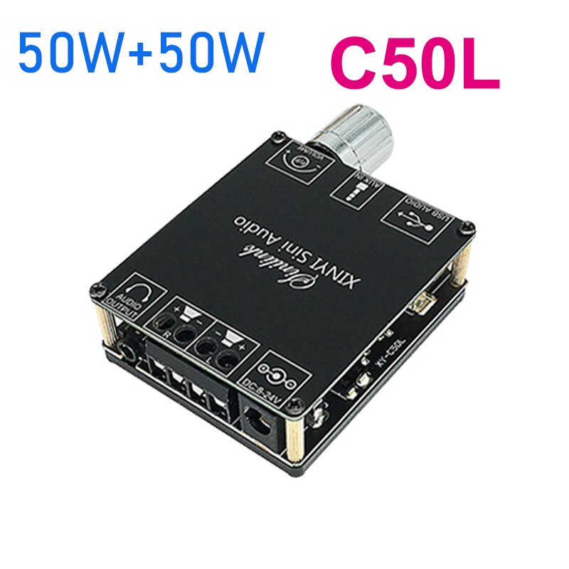 Bluetooth-compatible 2*50W 2*100W AUX TPA3116 Digital Power Amplifier Board 2.0 CH Stereo Music Wireless Module Audio AMP - C50H 24V4A