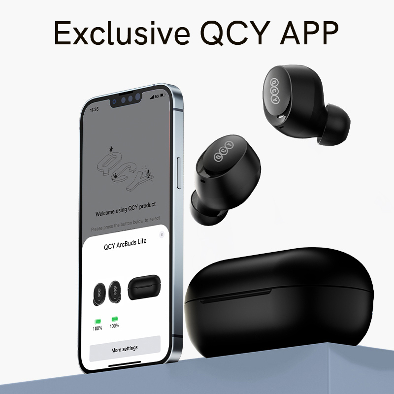 QCY ArcBuds Lite TWS Earbuds BT 5.3 32 Hours Battery Life ENC for HD Calling and QCY APP Customizable Control Wireless Bluetooth Earphones HT07 Lite/T17 for Men and Women. 