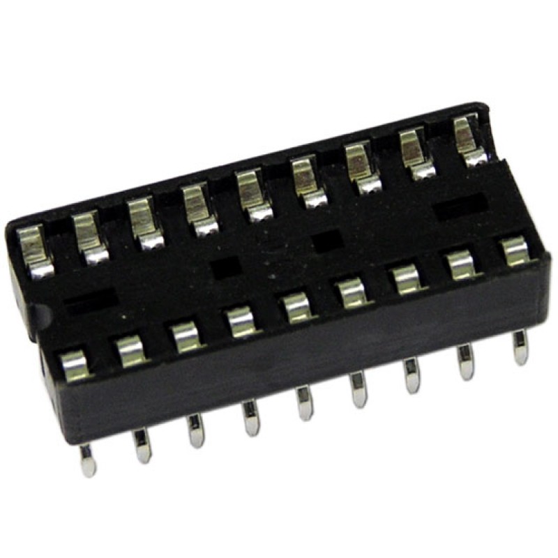 5Pcs- 18Pin IC Base 18 Pin Leads PCB Mount Low Cost IC Socket DIL DIP IC Socket PCB Mount Connector Adaptor Solder Type IC Base Socket 18 Pin IC Base. 