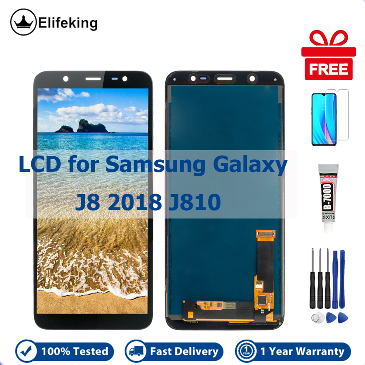 LCD For Samsung Galaxy J8 2018 J810 J810G J810F Display Touch Screen Digitizer Assembly Replacement Parts. 