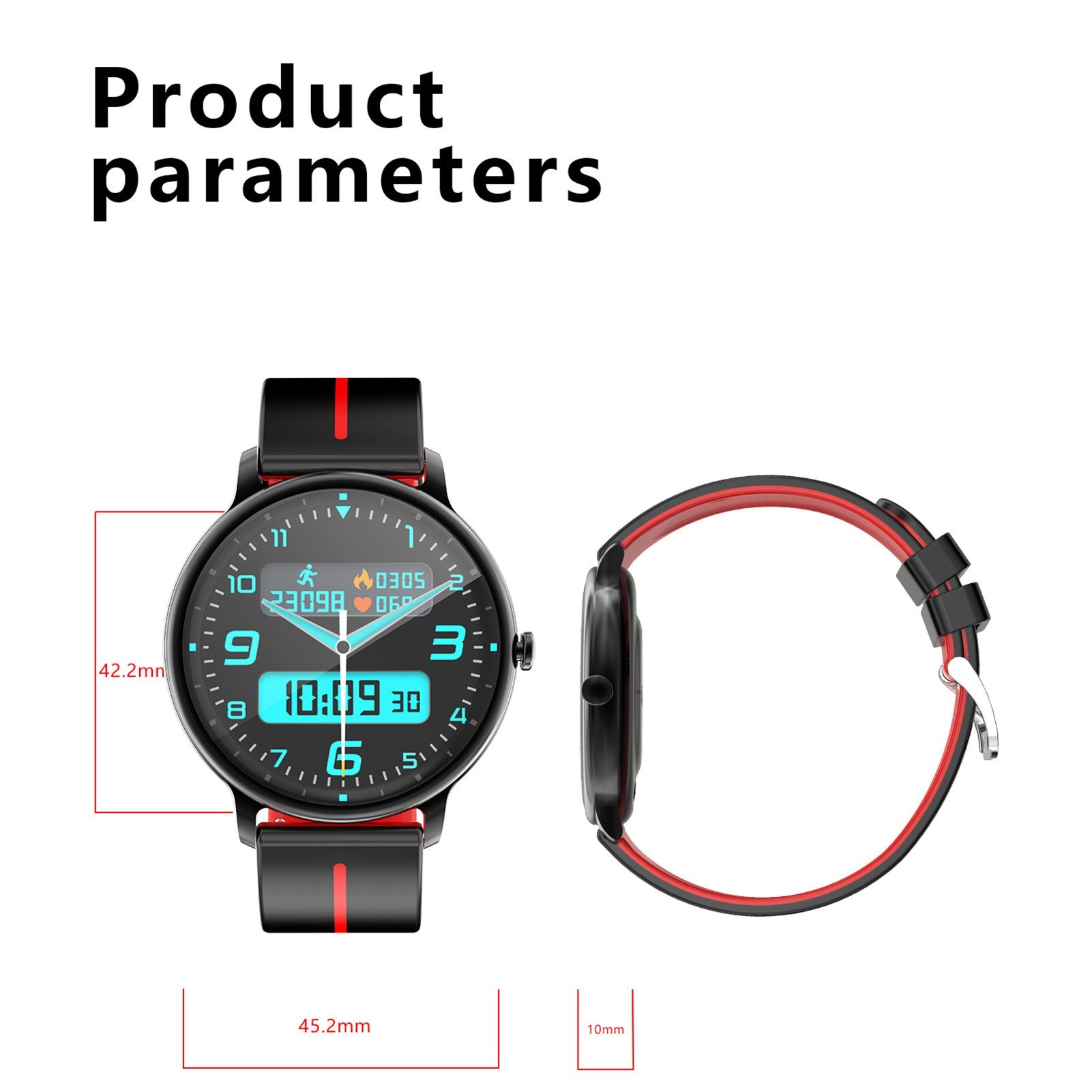 G98 Smart Watch: 1.43-inch Full Touch Screen, Health Monitoring, Exercise Records, for Android & iOS. 