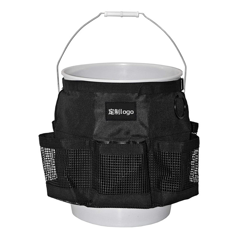 Bucket Storage Bag Car Wash Bucket Carrier with Mesh Bag 5 Gallon Cleaning Bucket for Cars, Gardening and Fishing Tool