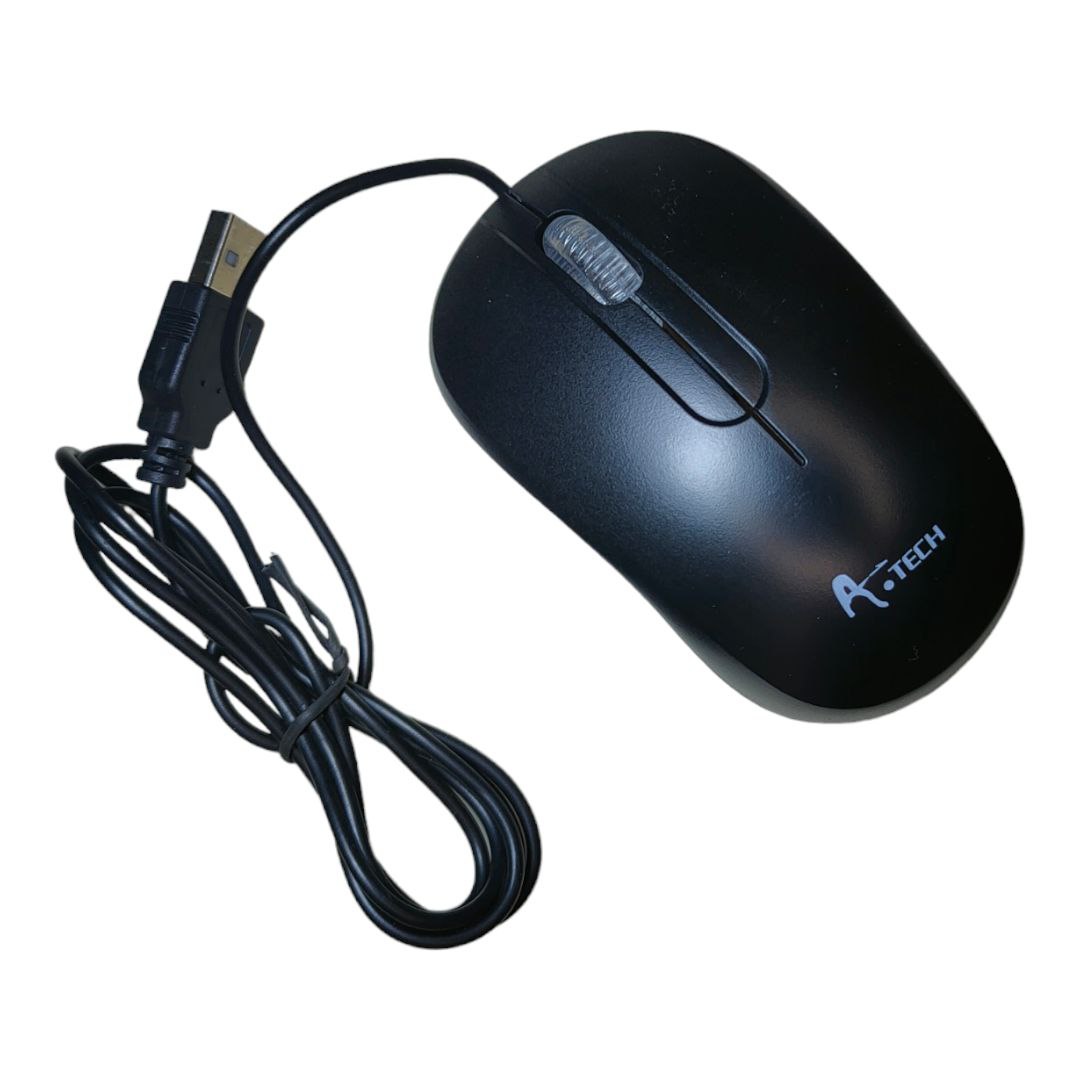 A.Tech Optical Mouse Basic USB 2.0 3D LED Wheel Wired Mouse for PC/Laptop/Tab/Smartphone/DVR. 