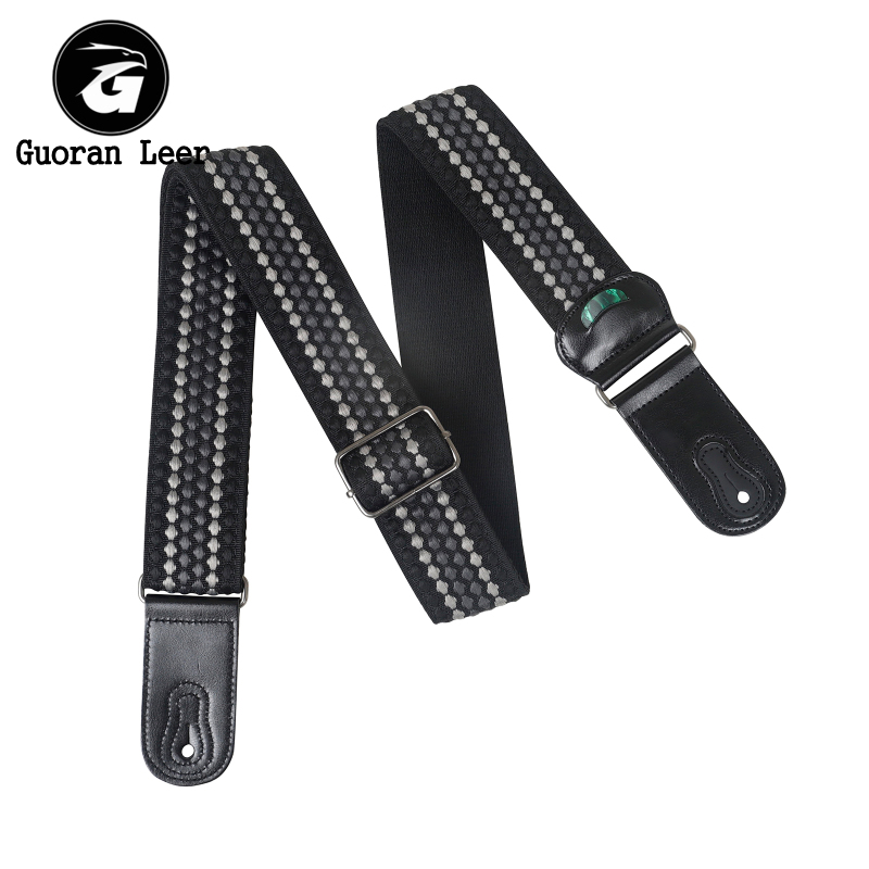 Acoustic Electric Guitar Bass Straps Embroidery Patterns Guitar Strap Adjustable Length From 94 To 156CM For String Instruments. 