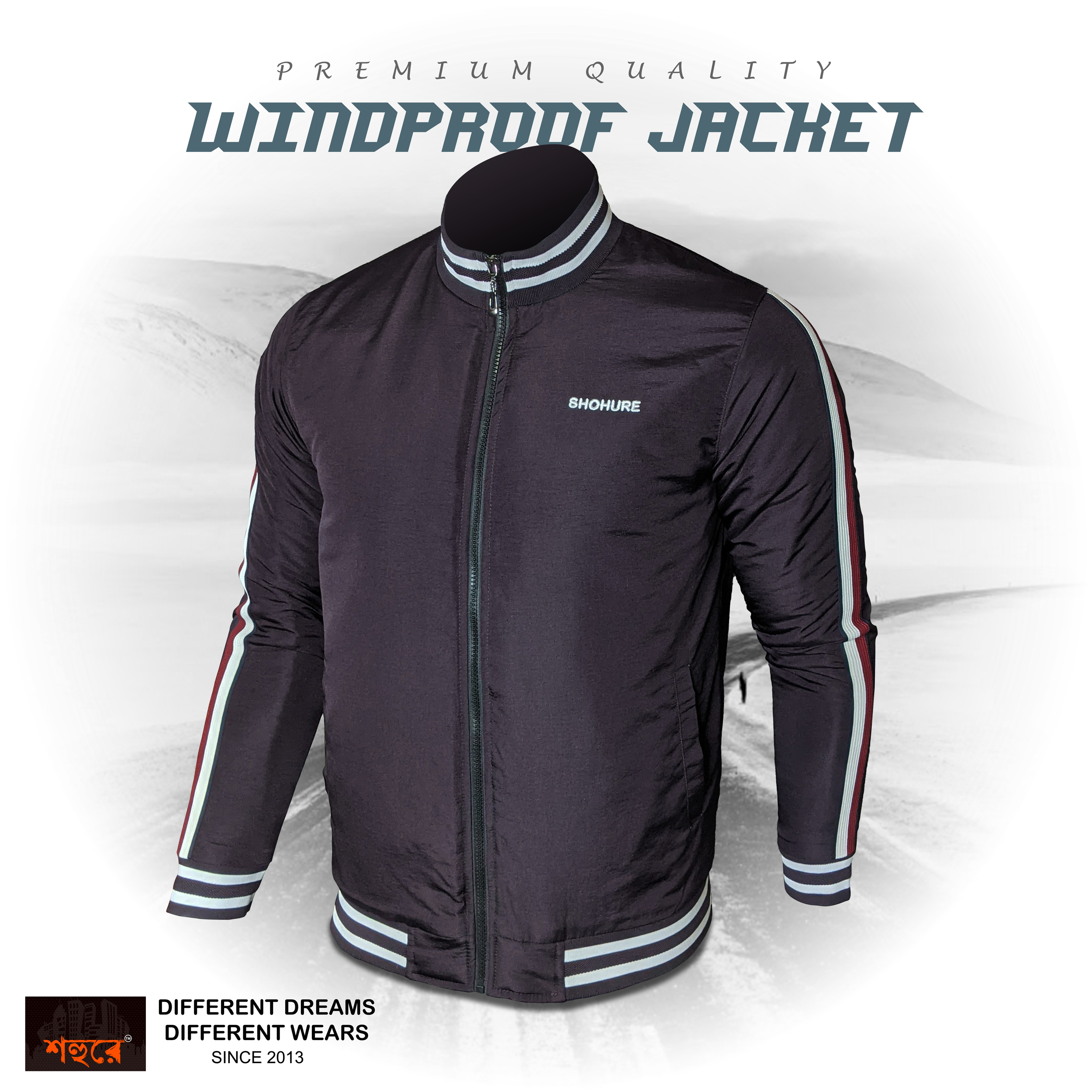 Coffee Color Double part air proof jacket