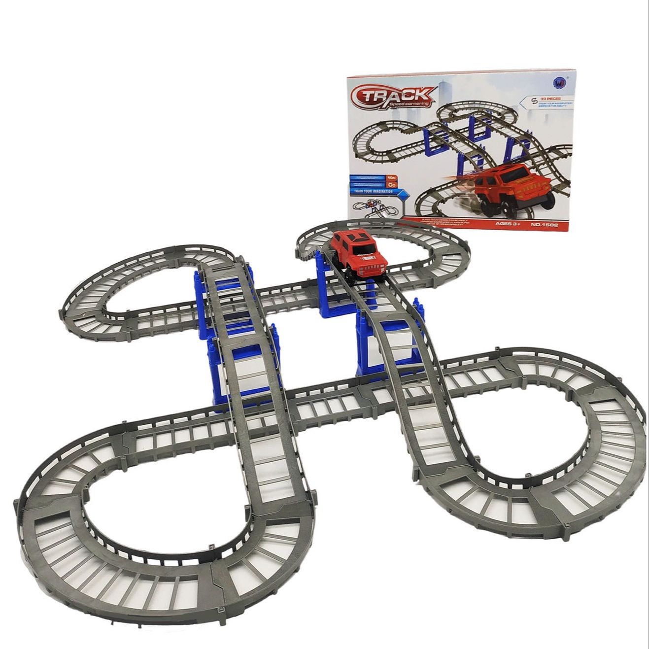 Generic Speed Cornering Racing Car Set Race Track Electric Cars Exercise Ability Parent-Child Toys ful. 