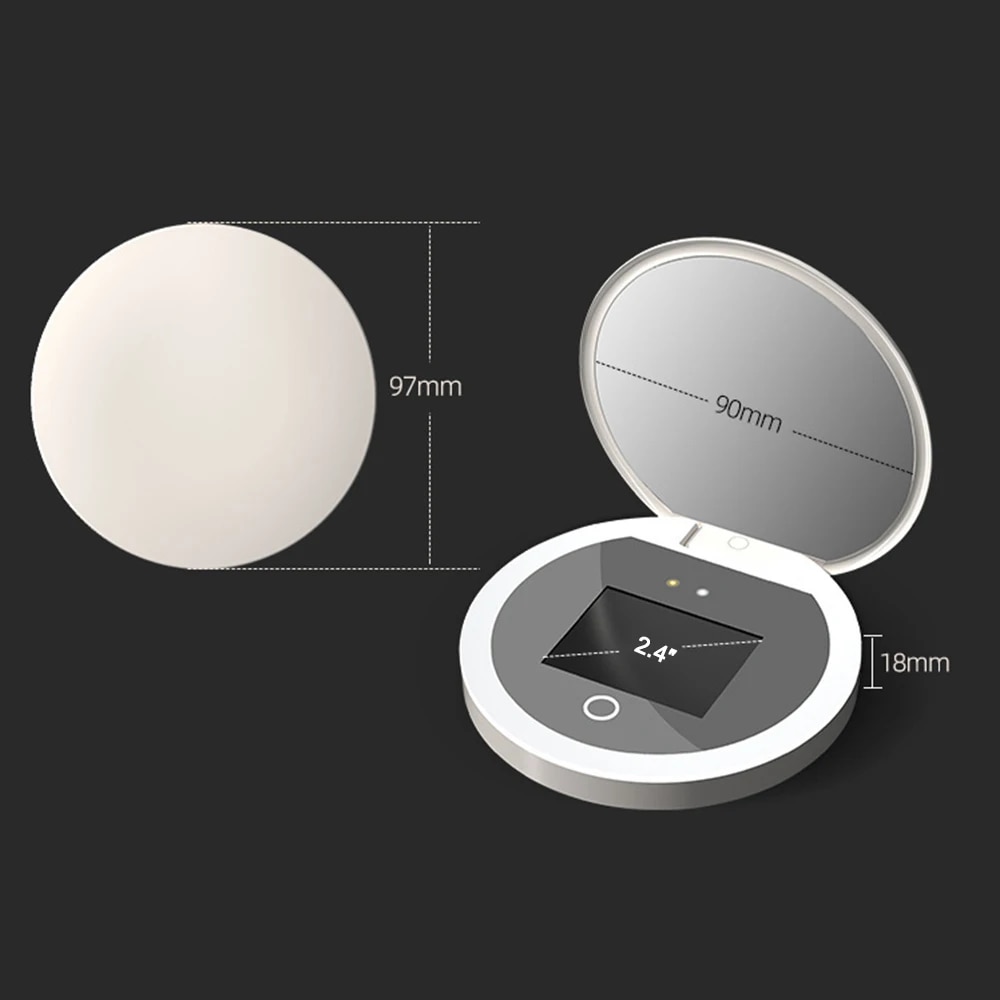 UV Sunscreen Test Camera Makeup Mirror With LED Portable Rechargeable Mirror Beauty Sunscreen Detection Makeup Removal Handheld. 