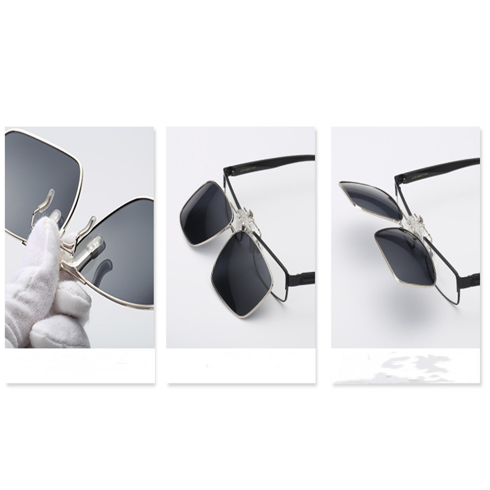 Invisible Myopia Clip-On Glasses Versatile Polarized Men'S And Women'S Flippable Frame Sunglasses Can Be Flipped Up With Frame. 